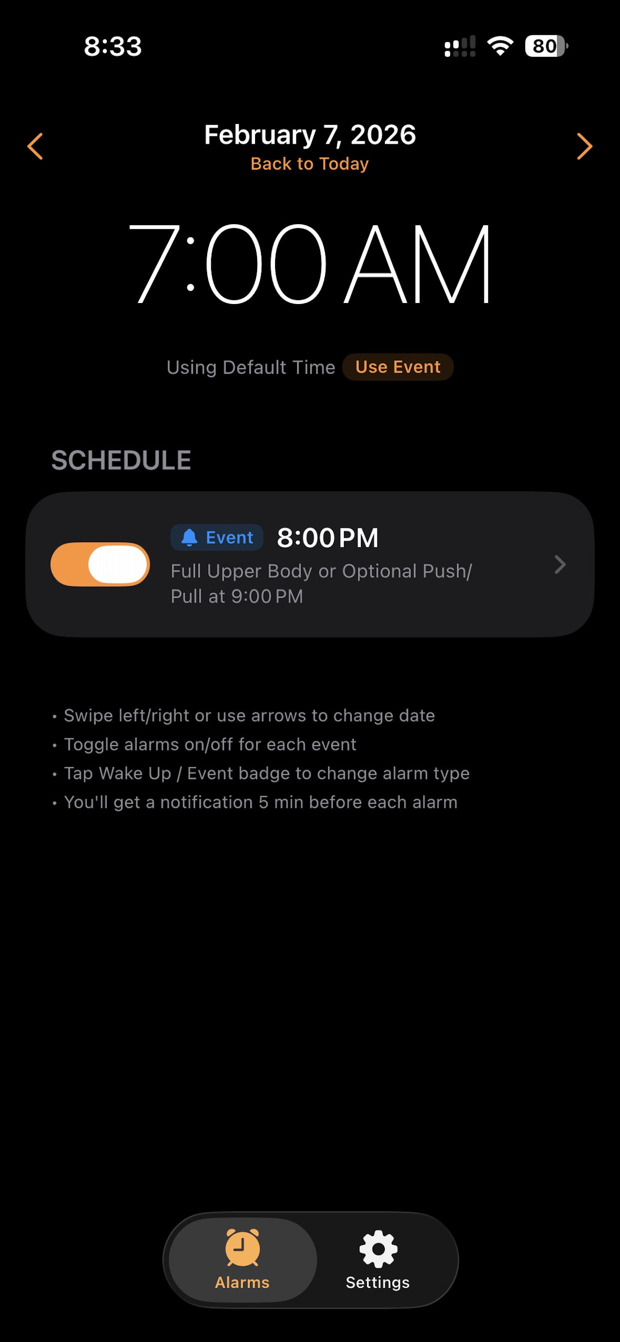First event is late and backup wake time is used